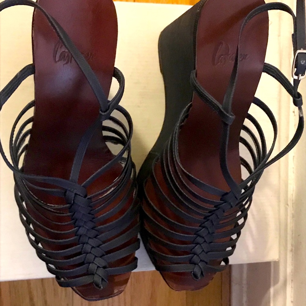 Castaner Navy Platform sandals